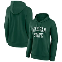 Women's Fanatics Green Michigan State Spartans Basic Arch Pullover Hoodie