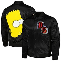 Men's Freeze Max The Simpsons Bart Simpson Satin Full-Snap Jacket
