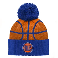 Preschool Blue New York Knicks Basketball Head Cuffed Knit Hat with Pom