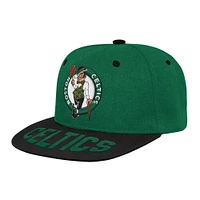 Youth Kelly Green/Black Boston Celtics Backboard Embro Visor Snapback Hat