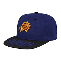 Youth Purple/Black Phoenix Suns Backboard Embro Visor Snapback Hat