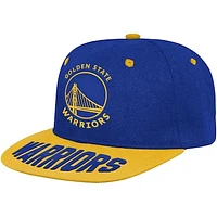 Youth Royal/Gold Golden State Warriors Backboard Embro Visor Snapback Hat