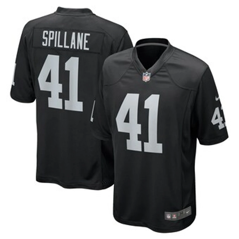 Men's Nike Robert Spillane Black Las Vegas Raiders Game Player Jersey