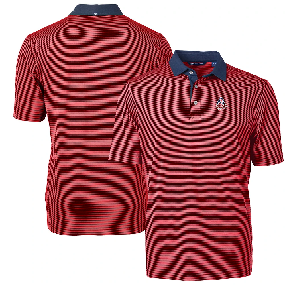Men's Cutter & Buck Red Baltimore Orioles Americana Logo Virtue Eco Pique Stripe Recycled Polo