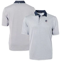Men's Cutter & Buck  Navy Chicago Cubs Americana Logo Virtue Eco Pique Stripe Recycled Polo