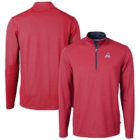 Men's Cutter & Buck  Red Arizona Diamondbacks Americana Logo Virtue Eco Pique Stripe Recycled Quarter-Zip Pullover Top