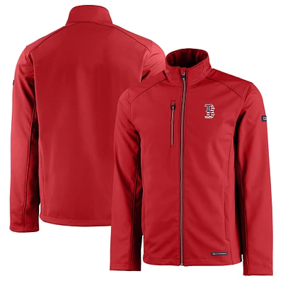 Men's Cutter & Buck  Red Boston Sox Americana Logo Evoke Eco Softshell Recycled Full-Zip Jacket