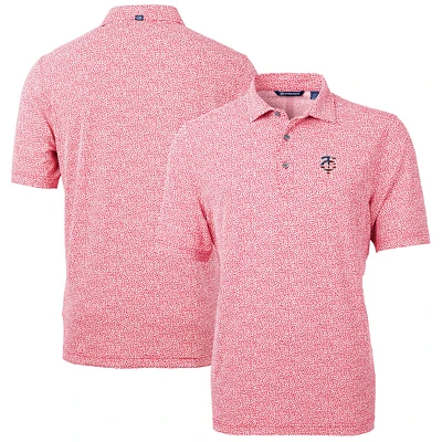 Men's Cutter & Buck  Red Minnesota Twins Americana Logo Virtue Eco-Pique Botanical Recycled Polo
