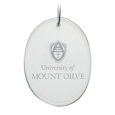Mount Olive Trojans 2.75'' x 3.75'' Glass Oval Ornament