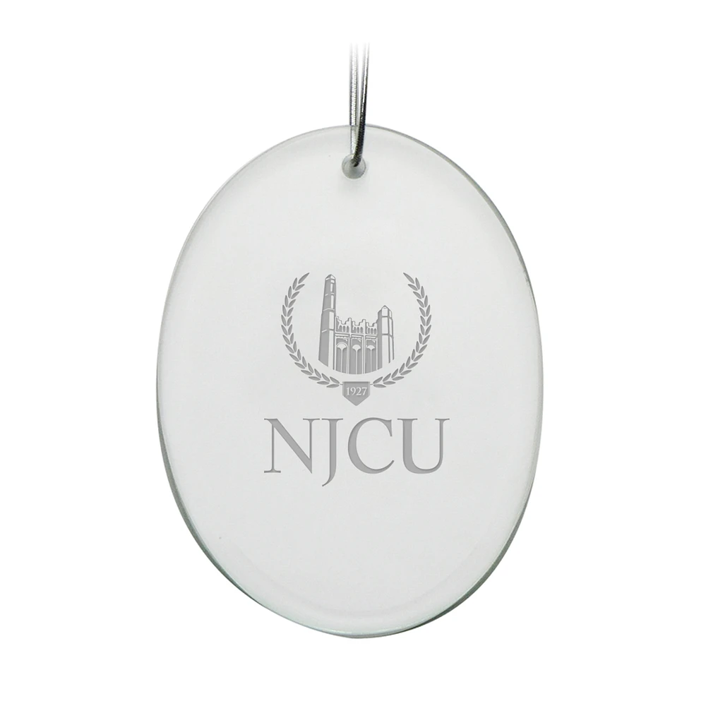 New Jersey City Gothic Knights 2.75'' x 3.75'' Glass Oval Ornament
