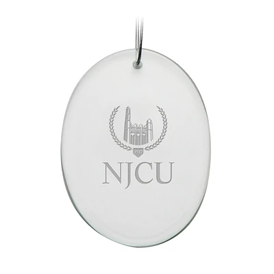 New Jersey City Gothic Knights 2.75'' x 3.75'' Glass Oval Ornament