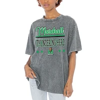 Women's Gameday Couture Gray Marshall Thundering Herd Here To Play Oversized T-Shirt