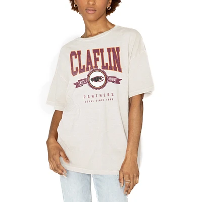 Women's Gameday Couture White Claflin Panthers Get Goin' Oversized T-Shirt
