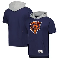 Men's Mitchell & Ness Navy Chicago Bears Postgame Short Sleeve Hoodie