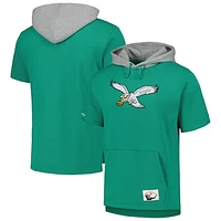 Men's Mitchell & Ness Kelly Green Philadelphia Eagles Postgame Short Sleeve Hoodie