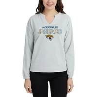 Women's Concepts Sport Gray Jacksonville Jaguars Sunray Notch Neck Long Sleeve T-Shirt