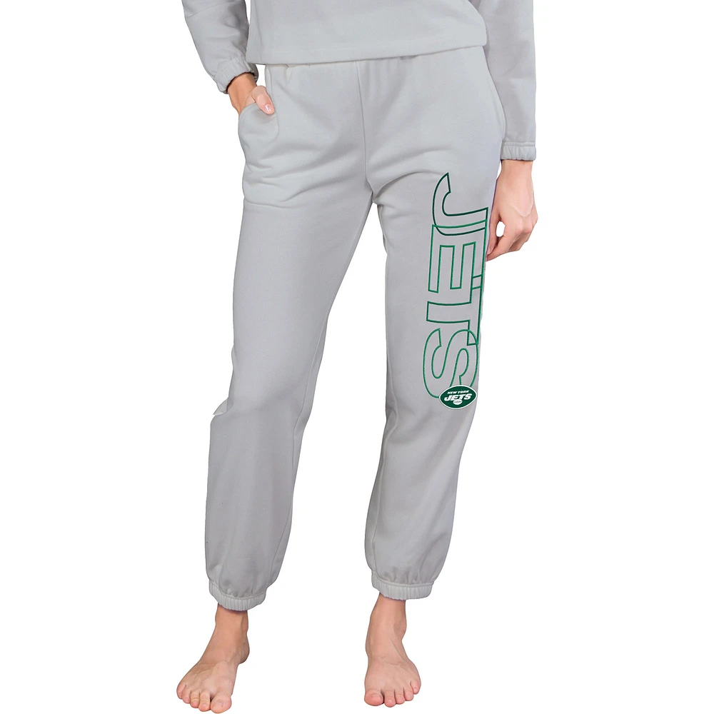 Women's Concepts Sport  Gray New York Jets Sunray French Terry Pants