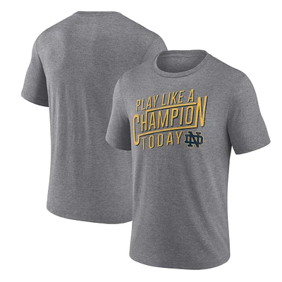 Men's Fanatics Heather Gray Notre Dame Fighting Irish Play Like A Champion Tri-Blend T-Shirt