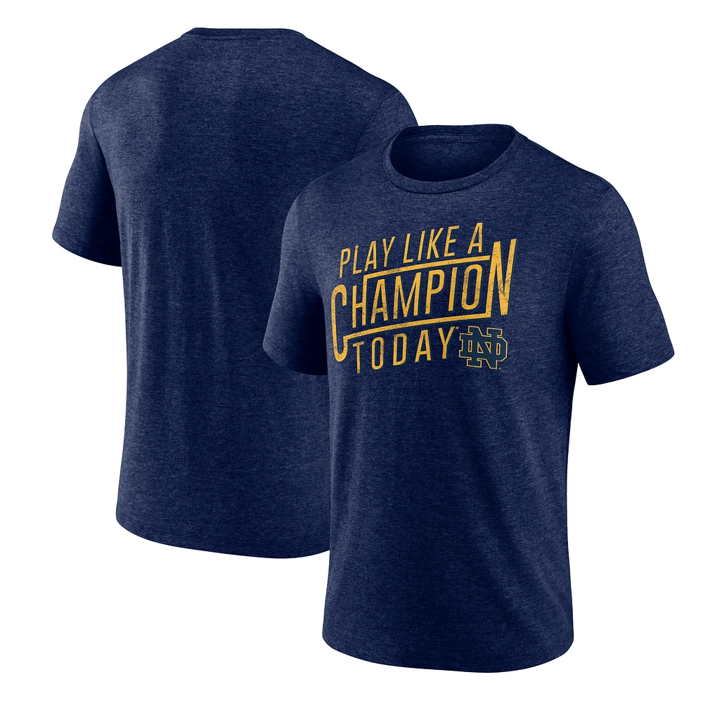 Men's Fanatics Heather Navy Notre Dame Fighting Irish Play Like A Champion Tri-Blend T-Shirt