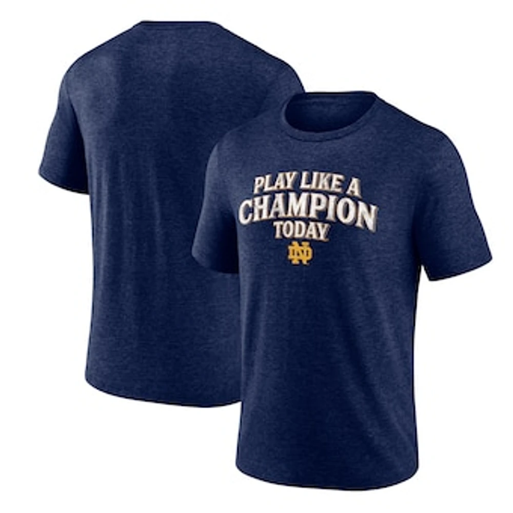 Men's Fanatics Heather Navy Notre Dame Fighting Irish Play Like A Champion Tri-Blend T-Shirt