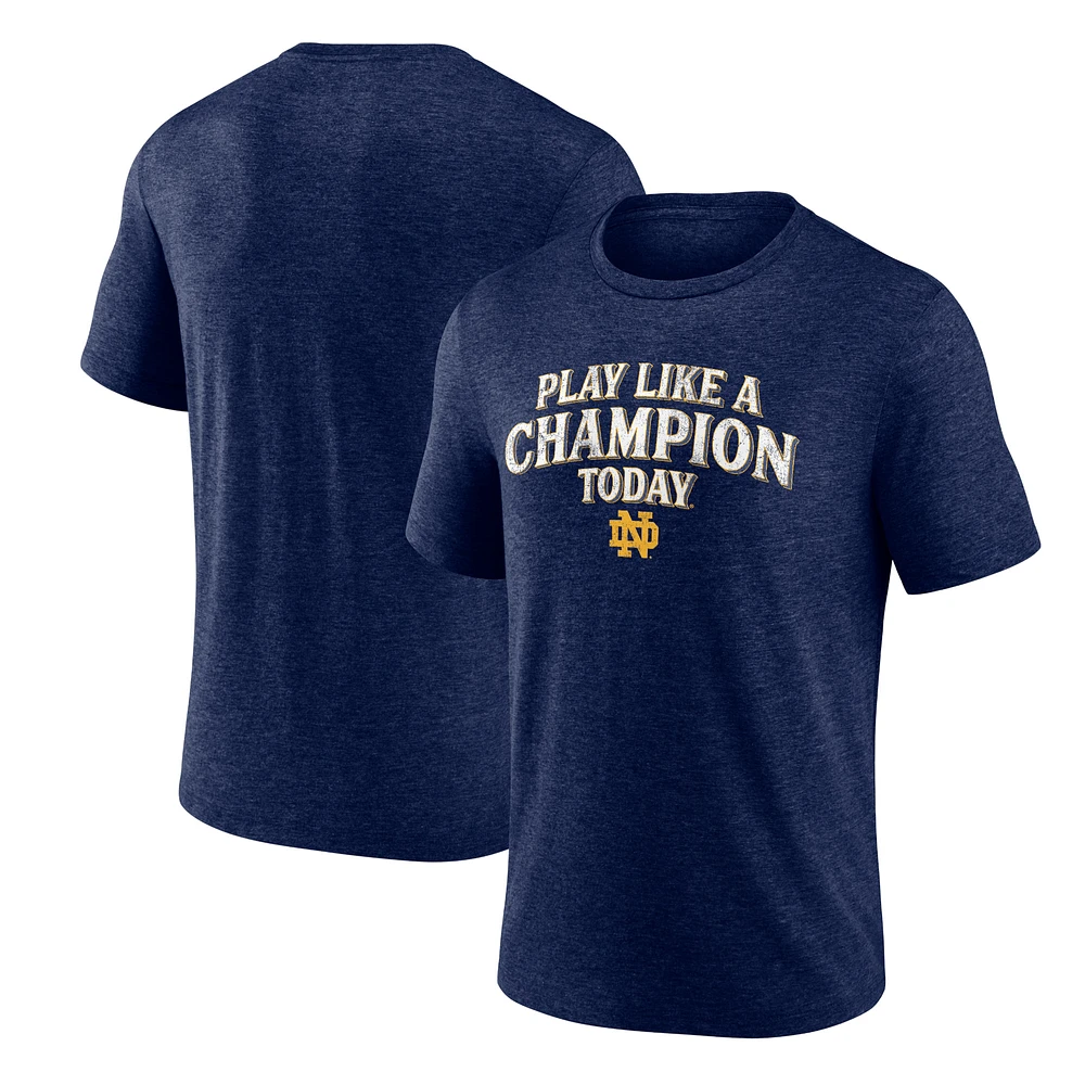 Men's Fanatics Heather Navy Notre Dame Fighting Irish Play Like A Champion Tri-Blend T-Shirt