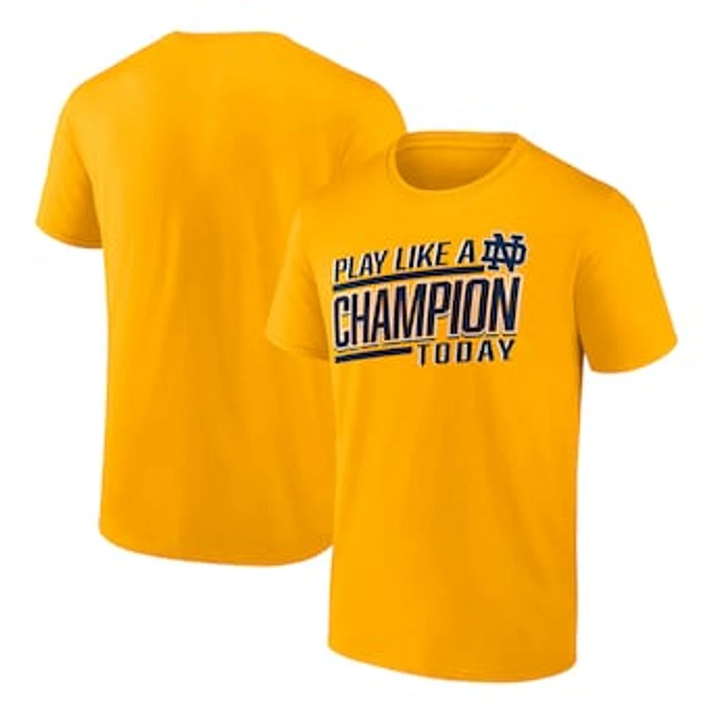 Men's Fanatics Gold Notre Dame Fighting Irish Play Like A Champion T-Shirt