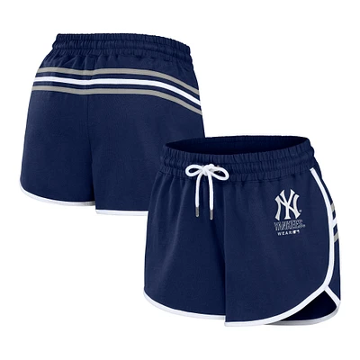 Women's WEAR by Erin Andrews Navy New York Yankees Logo Shorts