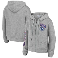 Women's WEAR by Erin Andrews Gray New York Mets Full-Zip Hoodie