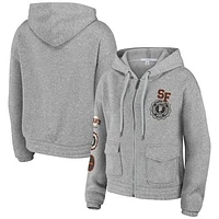 Women's WEAR by Erin Andrews Gray San Francisco Giants Full-Zip Hoodie