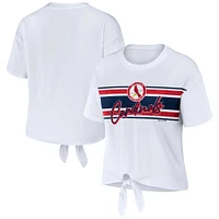 Women's WEAR by Erin Andrews White St. Louis Cardinals Front Tie T-Shirt