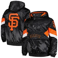 Men's Starter Black San Francisco Giants Force Play II Half-Zip Hooded Jacket