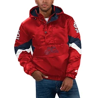 Men's Starter Red St. Louis Cardinals Force Play II Half-Zip Hooded Jacket