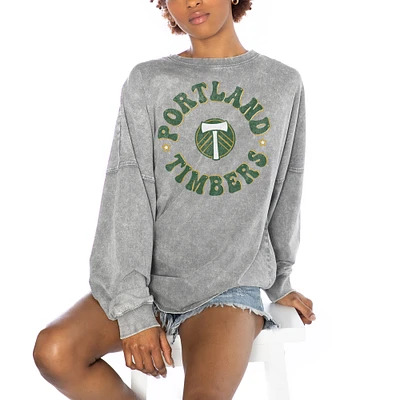Women's Gameday Couture  Gray Portland Timbers Faded Design Pullover Sweatshirt