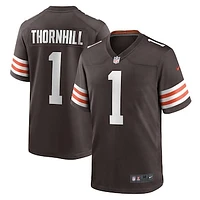 Men's Nike Juan Thornhill Brown Cleveland Browns Game Player Jersey