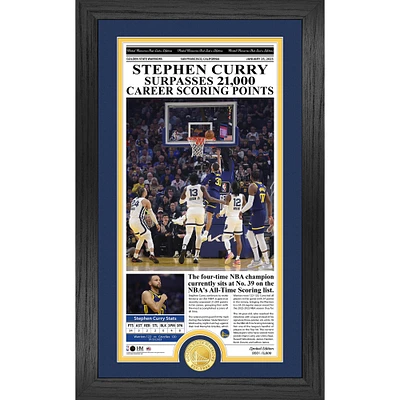 The Highland Mint Stephen Curry Golden State Warriors 12" x 20" Newspaper Front Page Bronze Coin Photo Mint