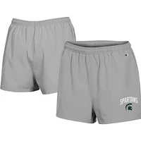 Women's Champion Gray Michigan State Spartans Football Fan High Waist Shorts