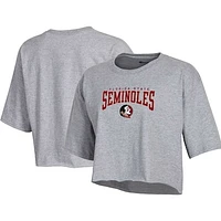 Women's Champion Heather Gray Florida State Seminoles Boyfriend Cropped T-Shirt