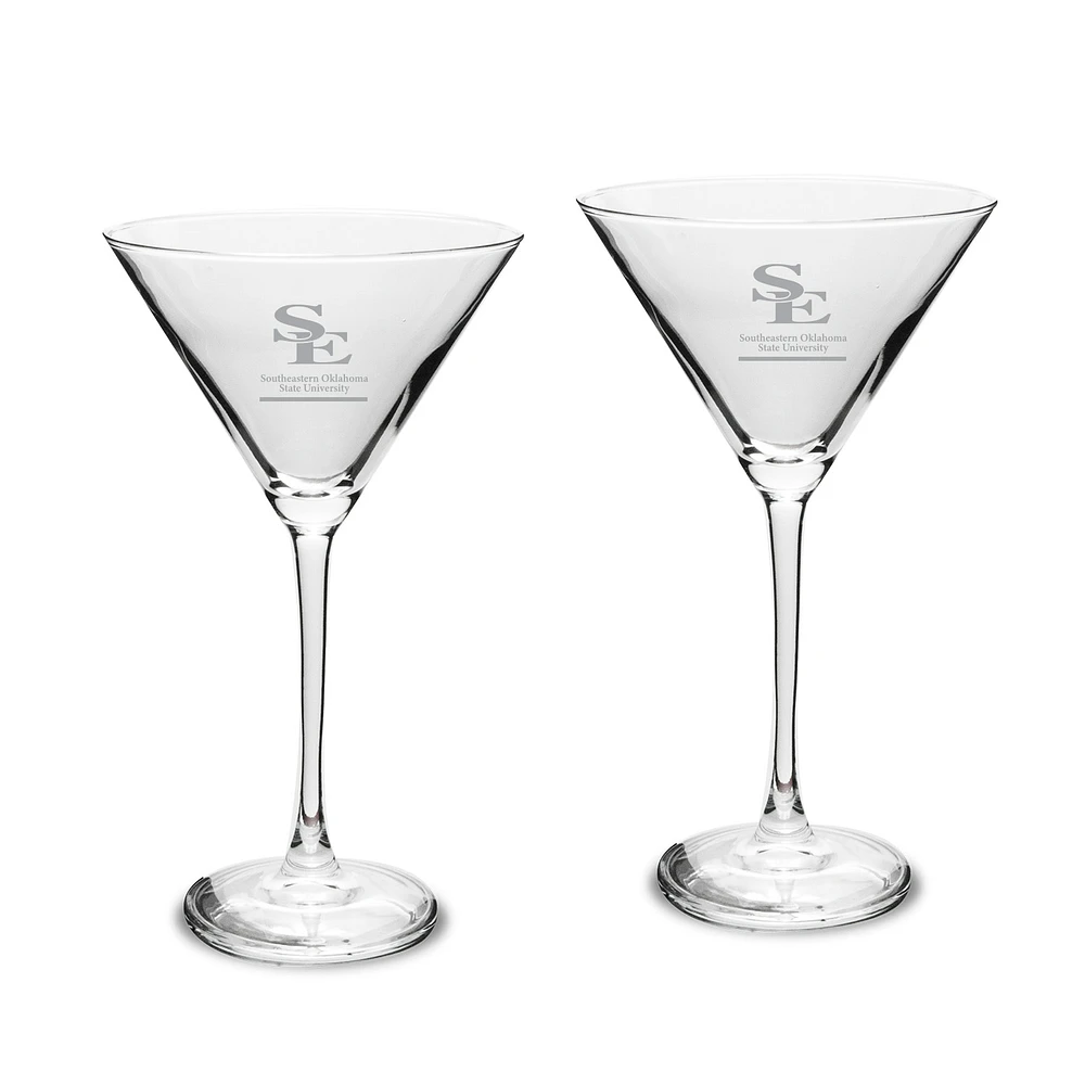 Southeastern Oklahoma State Savage Storm Two-Piece Traditional 10oz. Martini Glass Set