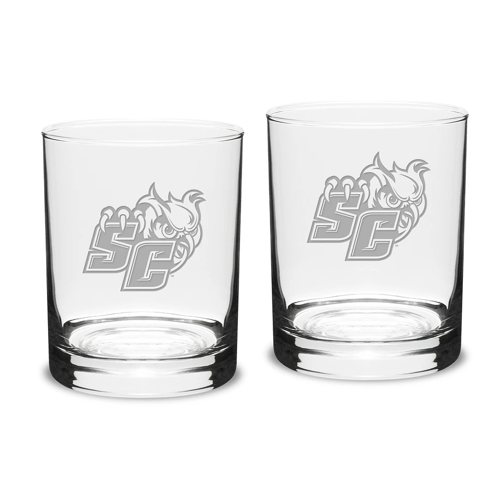 Southern Connecticut State Owls 14oz. Two-Piece Classic Double Old-Fashioned Glass Set