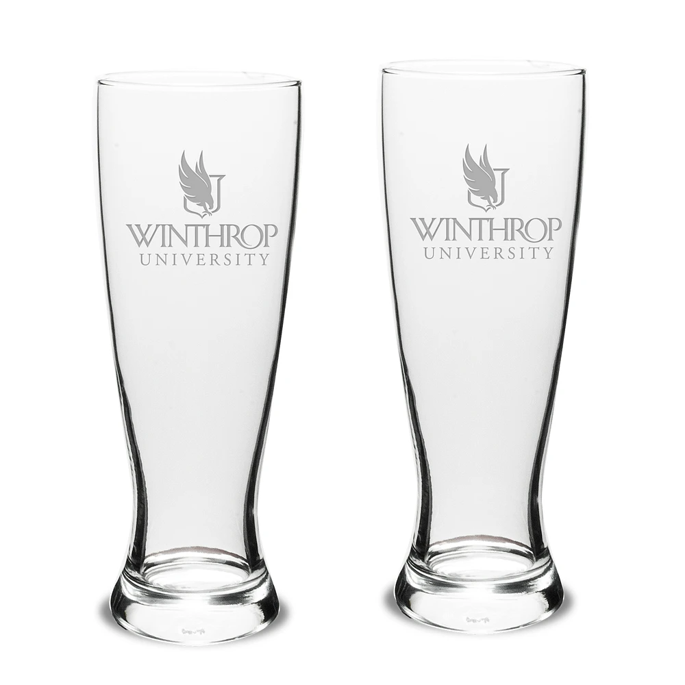 Winthrop Eagles 23oz. Two-Piece University Pilsner Glass Set