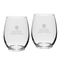 Rochester Yellow Jackets Two-Piece 15oz. Stemless Wine Glass Set