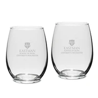 Rochester Yellow Jackets Two-Piece 15oz. Stemless Wine Glass Set
