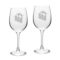 Shawnee State Bears Two-Piece 16oz. Traditional White Wine Glass Set