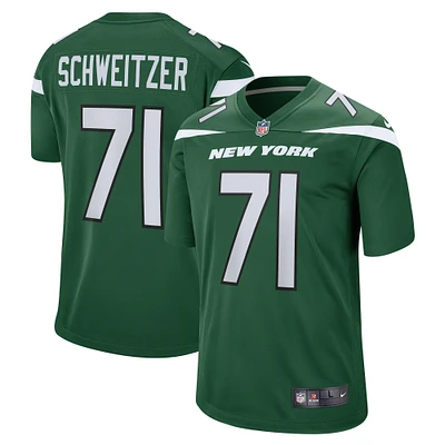 Men's Nike Wes Schweitzer Green New York Jets Game Jersey