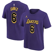 Youth Jordan Brand LeBron James Purple Los Angeles Lakers Name & Number Statement T-Shirt