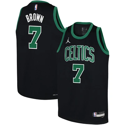 Youth Jordan Brand Jaylen Brown Black Boston Celtics Swingman Jersey - Statement Edition