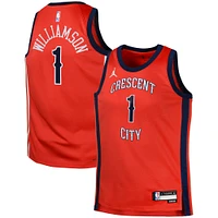 Swingman Jersey Jordan Brand Zion Williamson Red New Orleans Pelicans Statement