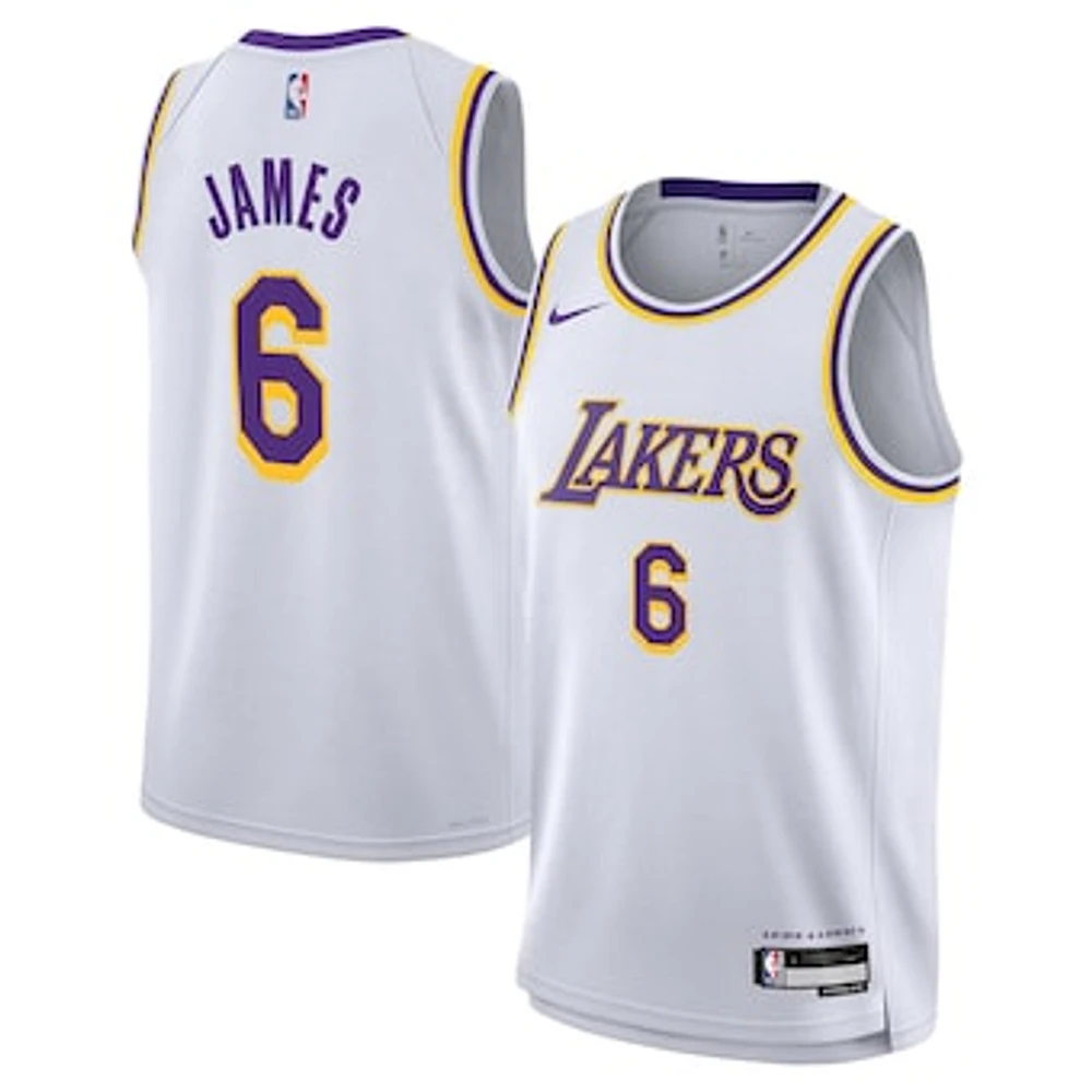 Youth Nike LeBron James White Los Angeles Lakers Swingman Jersey - Association Edition