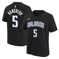 Youth Paolo Banchero Black Orlando Magic Icon Name & Number T-Shirt