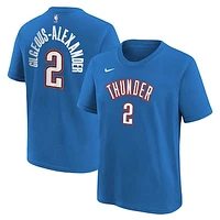 Youth Shai Gilgeous-Alexander Blue Oklahoma City Thunder Icon Name & Number T-Shirt